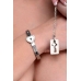 Cuffed Locking Bracelet, Key Necklace Tungsten Steel  Silver