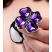 Booty Sparks Violet Flower Gem Anal Plug Set Silver