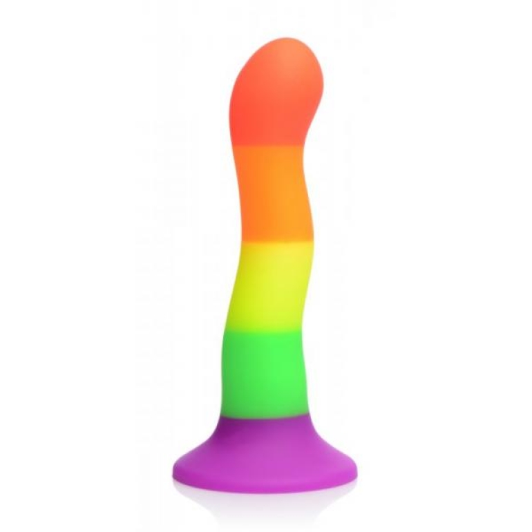 Strap U Proud Rainbow Silicone Dildo W/ Harness