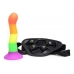 Strap U Proud Rainbow Silicone Dildo W/ Harness