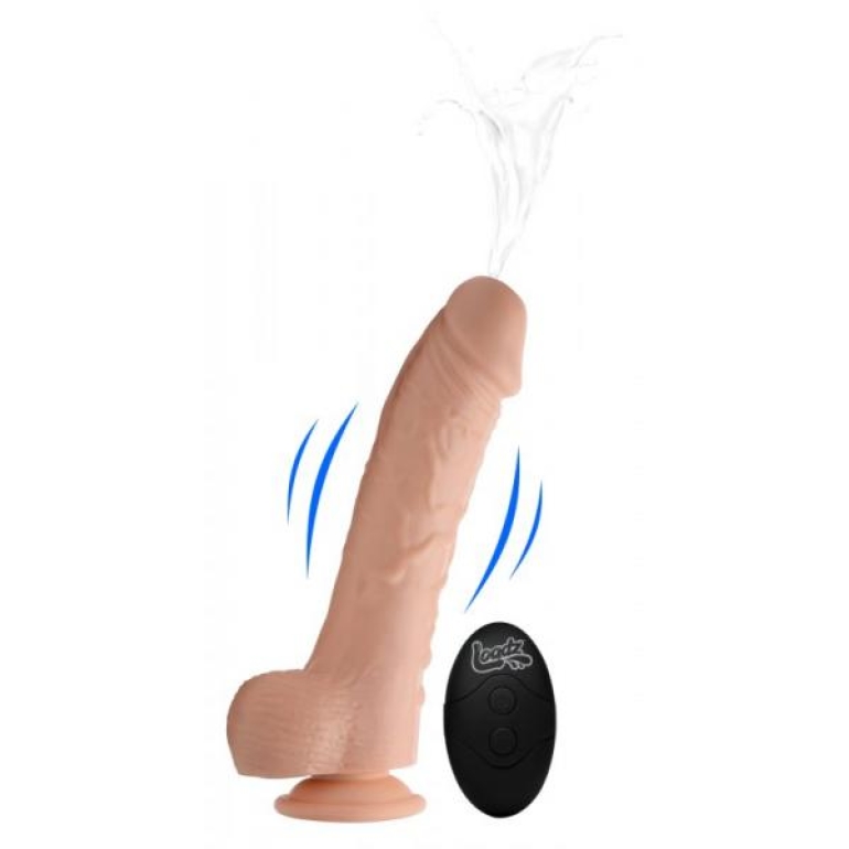 Loadz 8.5in Vibrating Dildo Squirting Light Nude