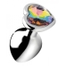 Booty Sparks Rainbow Prism Gem Anal Plug Medium Silver