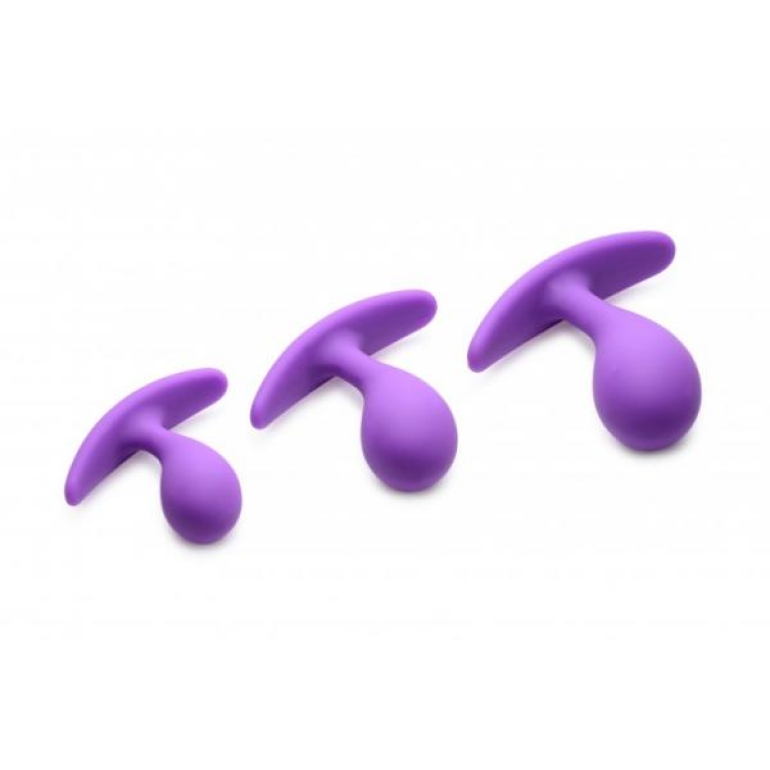 Frisky Booty Poppers Curved Silicone Anal Trainer 3pc Set Purple