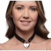 Master Series Lock-it Heart Lock & Key Choker Silver