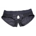 Strap U Lace Envy Crotchless Panty Harness Black S/m