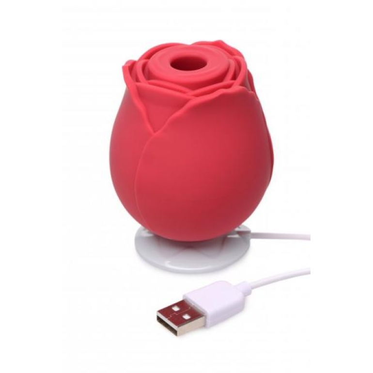 Inmi Bloomgasm Wild Rose 10x Suction Clit Stimulator Red