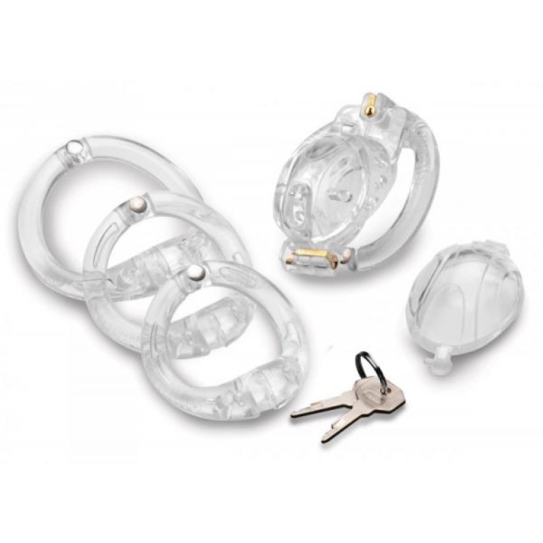 Master Series Custome Lockdown Chastity Cage Clear
