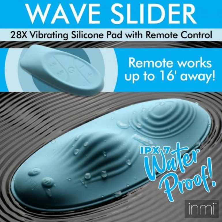 Inmi Wave Slider 28x Vibrating Silicone Pad W/ Remote Blue