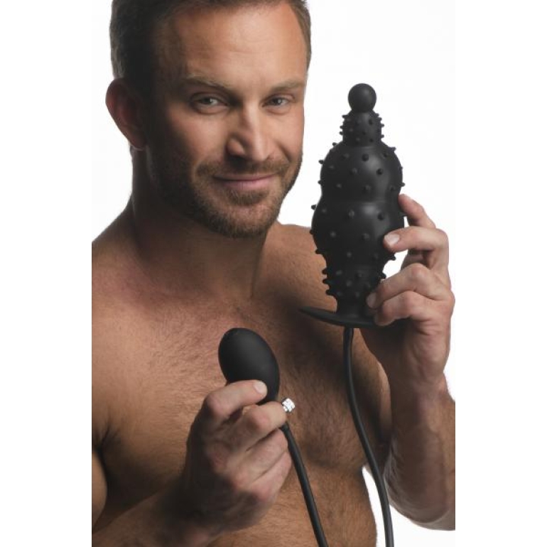 Master Series Ass Puffer Nubbed Inflatable Anal Plug Black