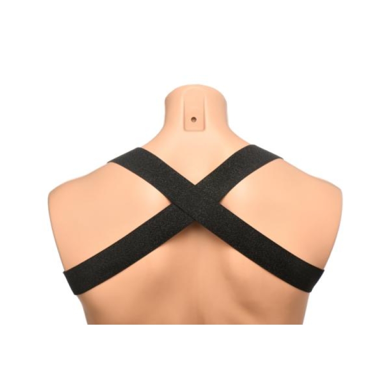 Master Series Elastic Chest Harness W/ Arm Bands L/xl Gold