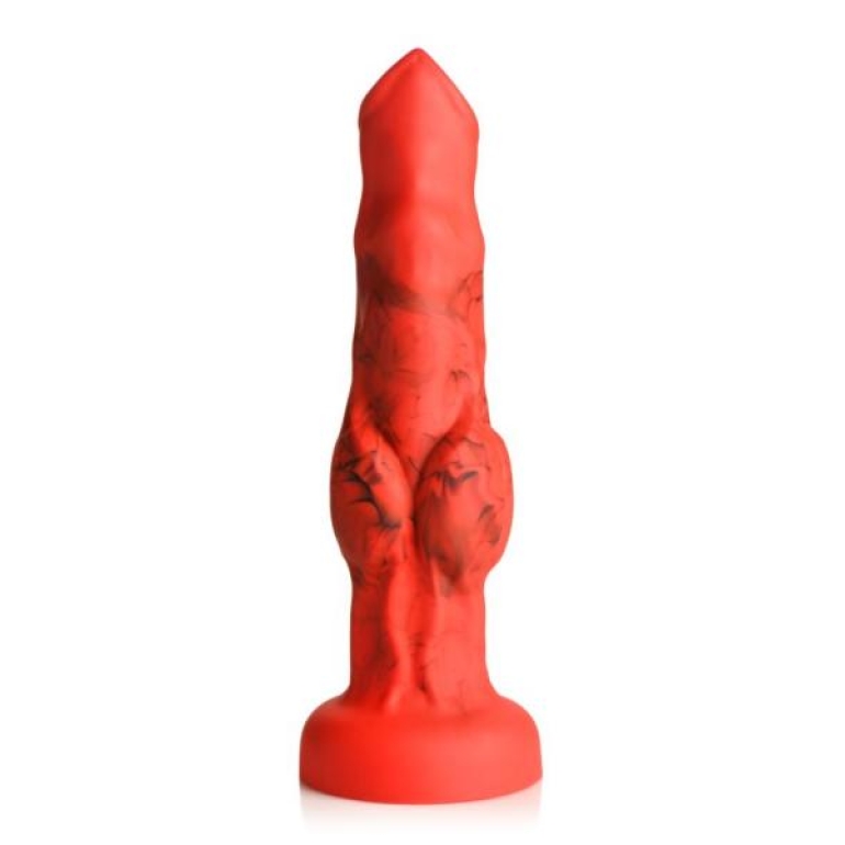 Creature Peniss Fire Hound Silicone Dildo Medium Red