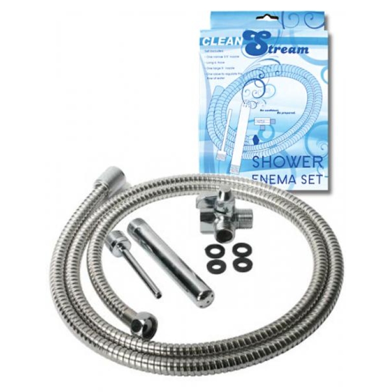 Deluxe Shower Enema System Silver