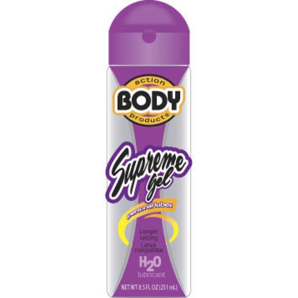 Body Action Supreme Gel Lube - 2.3 oz Clear for Luxurious Comfort