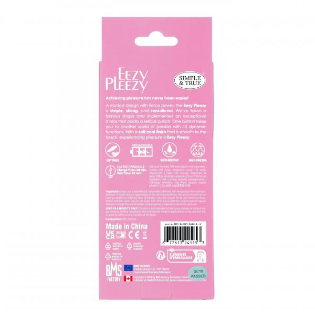 Powerbullet Eezy Pleezy 5 Inch Rechargeable Vibrator - Pink