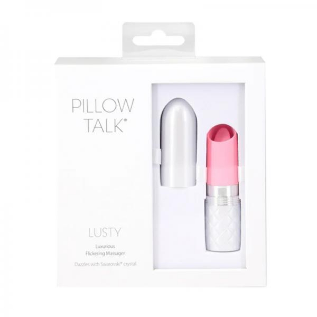 Pillow Talk Lusty Flickering Massager With Crystal - Pink