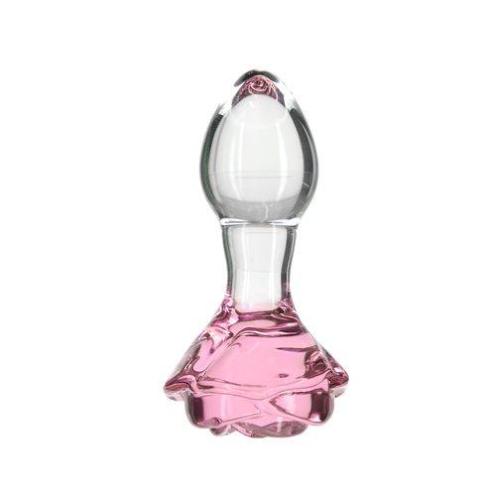 Pillow Talk Rosy Flower Glass Anal Plug - Luxurious Pink Elegance