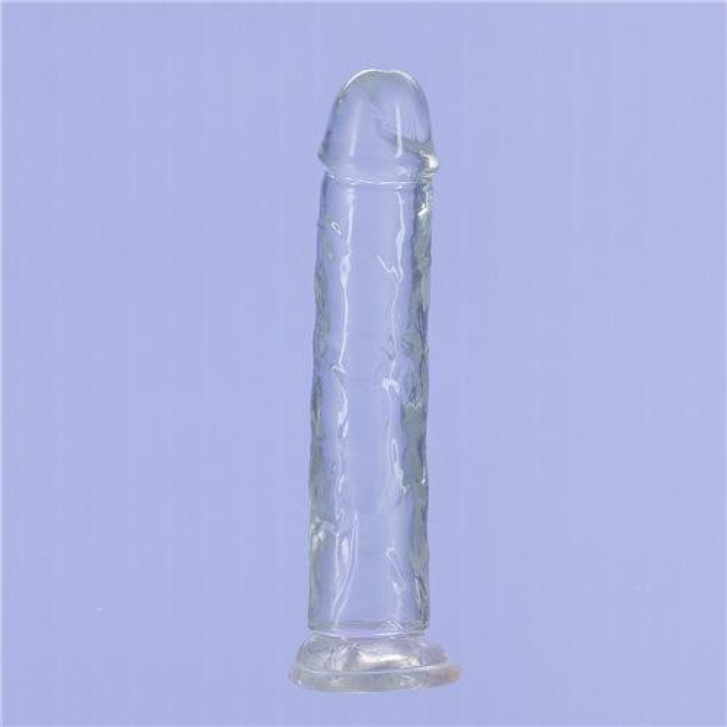 Addiction Crystal 7-Inch Vertical Dong with Bullet - Clear TPE