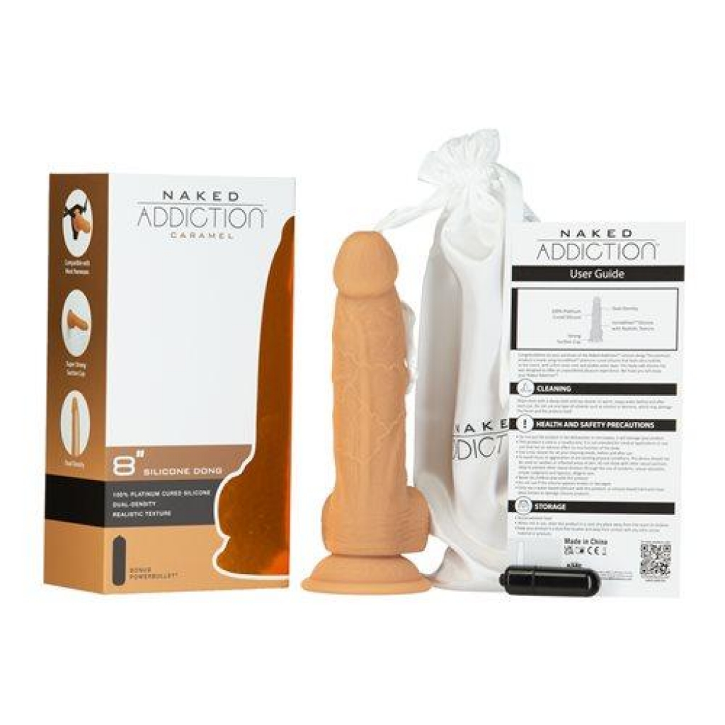 Naked Addiction 8in Dual Density Dildo - Caramel Nude