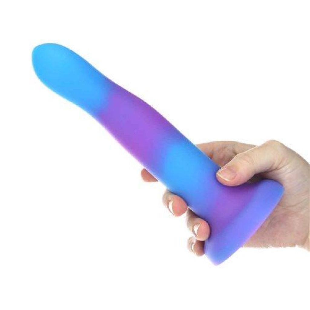 Rave Addiction 8in Glow In The Dark Dildo - Blue/Purple