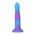 Rave Addiction 8in Glow In The Dark Dildo - Blue/Purple