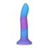 Rave Addiction 8in Glow In The Dark Dildo - Blue/Purple