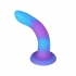 Rave Addiction 8in Glow In The Dark Dildo - Blue/Purple