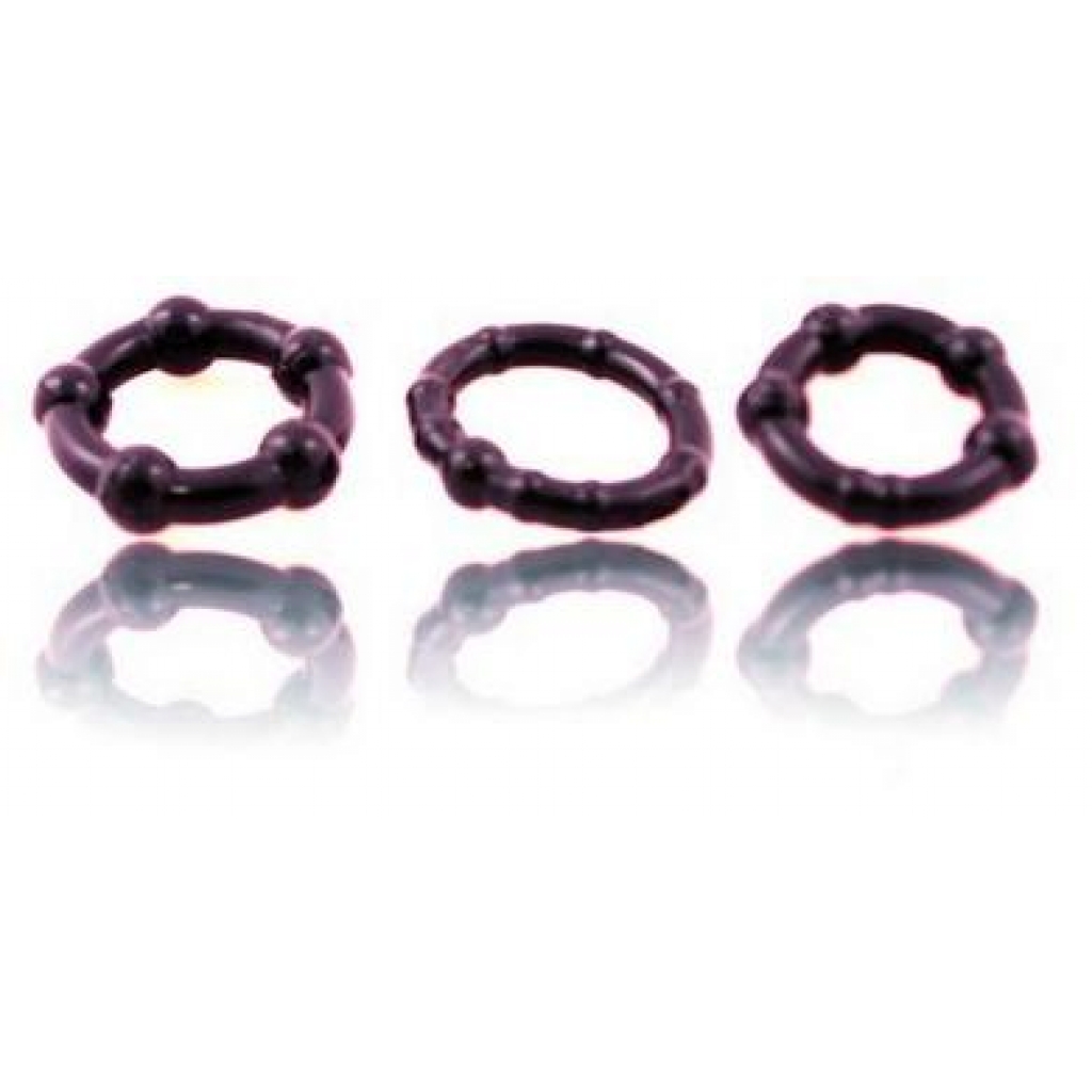 Beaded Cockrings 3 Pieces Pack in Black