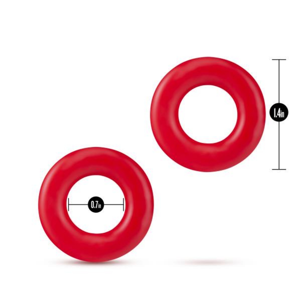 Stay Hard Donut Rings - Red Pack of 2 for Enhanced Performance