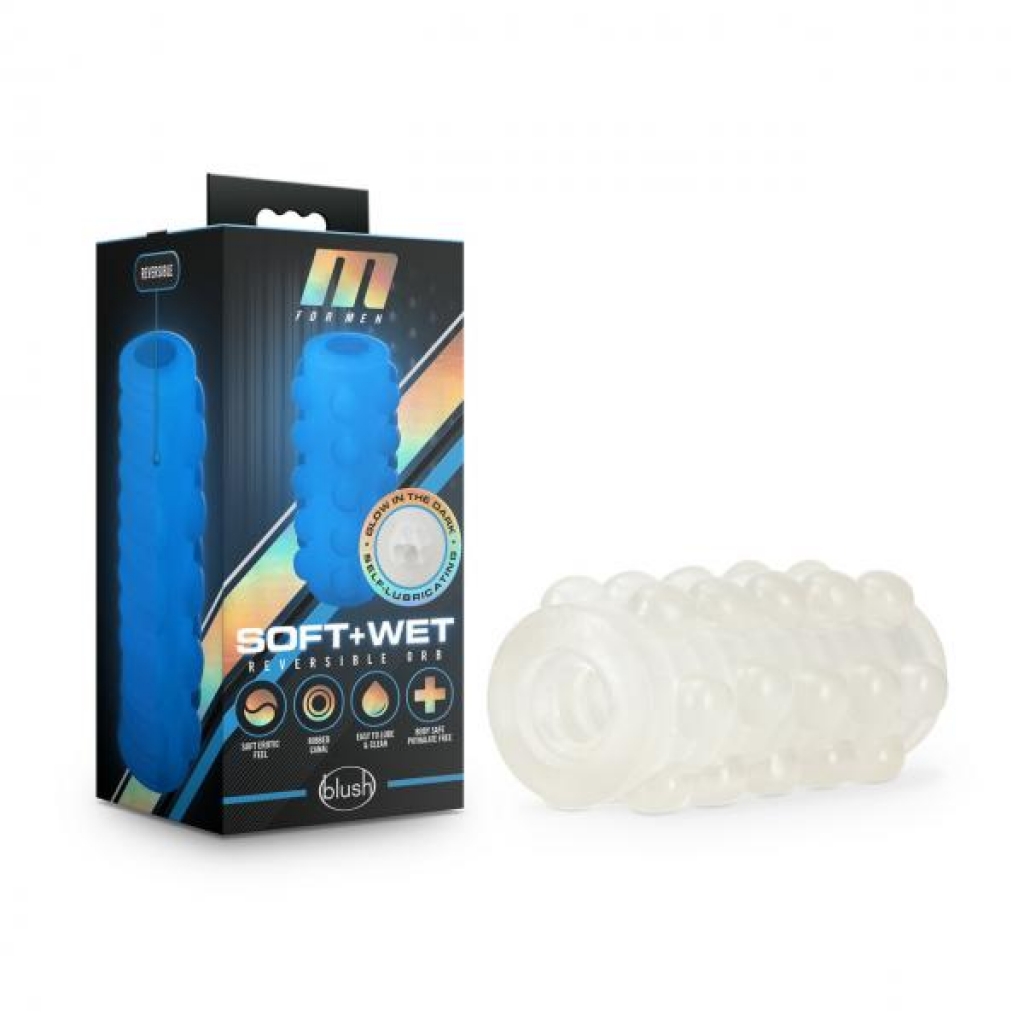 M For Men Soft & Wet Orb Stroker - Frosted Clear