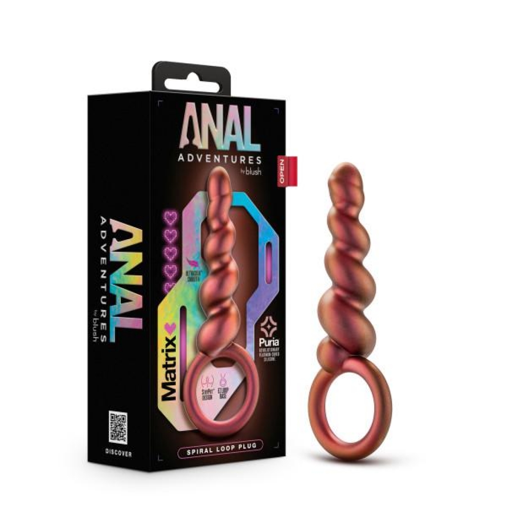 Anal Adventures Matrix Spiral Loop Plug - Copper Brown