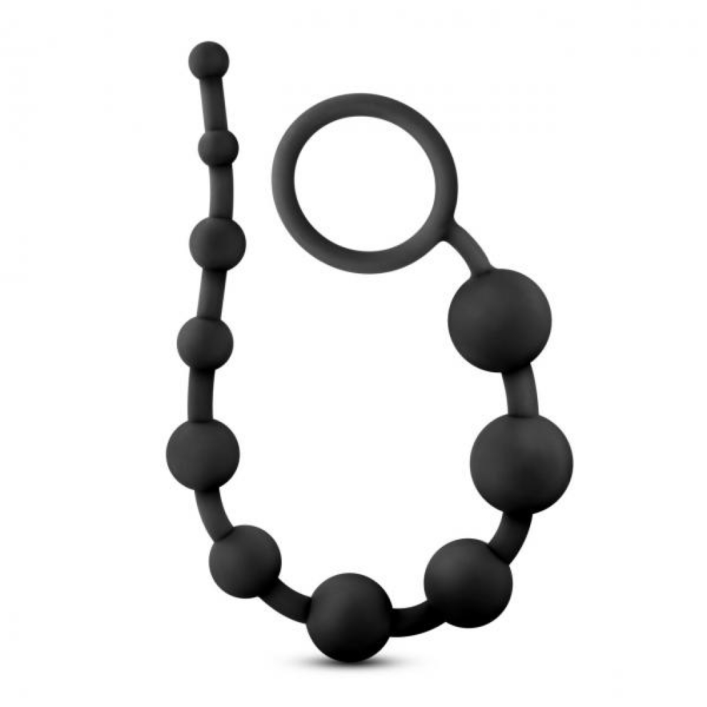 Blush Novelties Anal Adventures Platinum Silicone 10 Anal Beads - Black