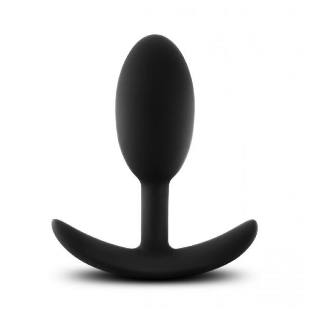 Anal Adventures Platinum Silicone Vibra Slim Plug Medium - Black