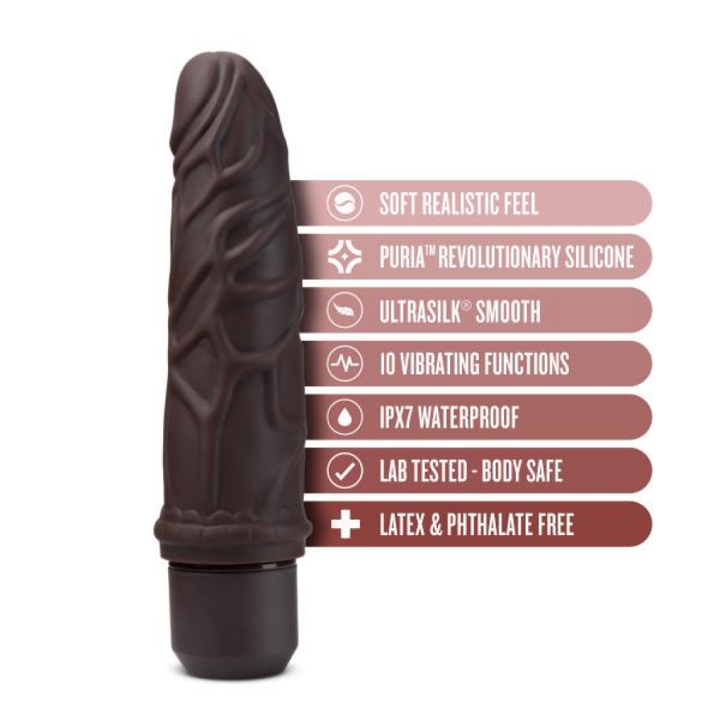 Dr. Skin Silicone Dr. Robert 7-Inch Vibrating Dildo - Brown