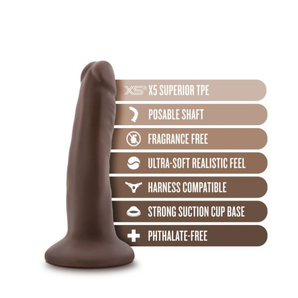 Dr. Skin Plus 5in Poseable Dildo - Chocolate