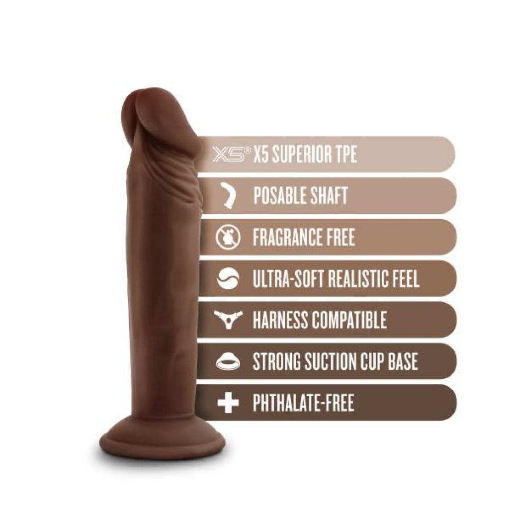 Dr. Skin Plus 6in Poseable Dildo - Chocolate Brown