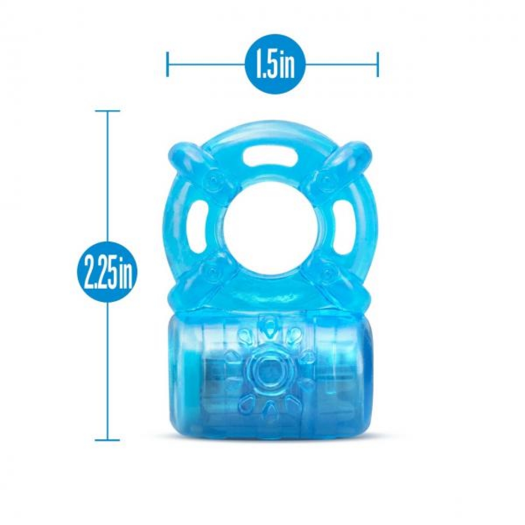 Stay Hard Rechargeable 5 Function Cock Ring - Blue