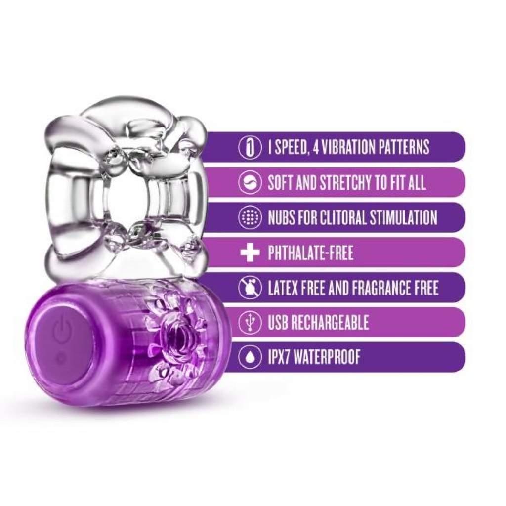 Play With Me Rechargeable C-Ring - Purple