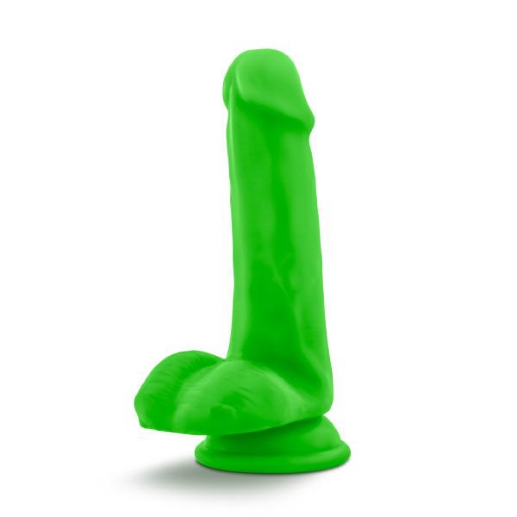 Neo 6 inches Dual Density Cock with Balls - Neon Green