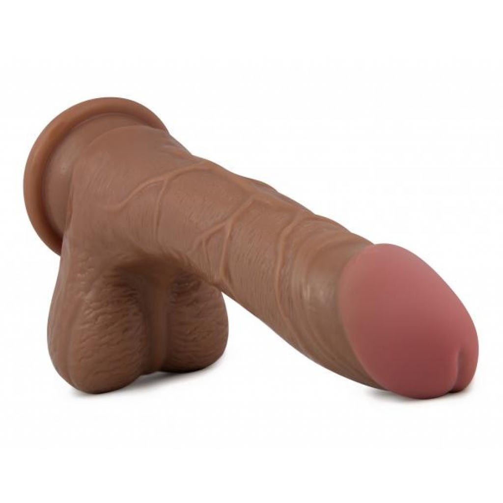 Realistic Latin Dildo with Suction Cup - Brown