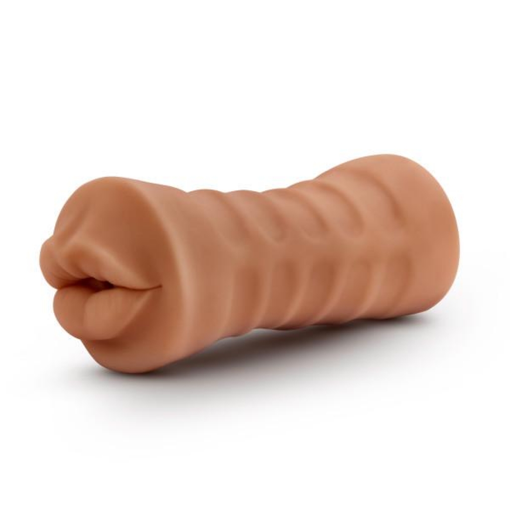 M For Men Isabella Mocha Tan Mouth Stroker - Realistic Feel