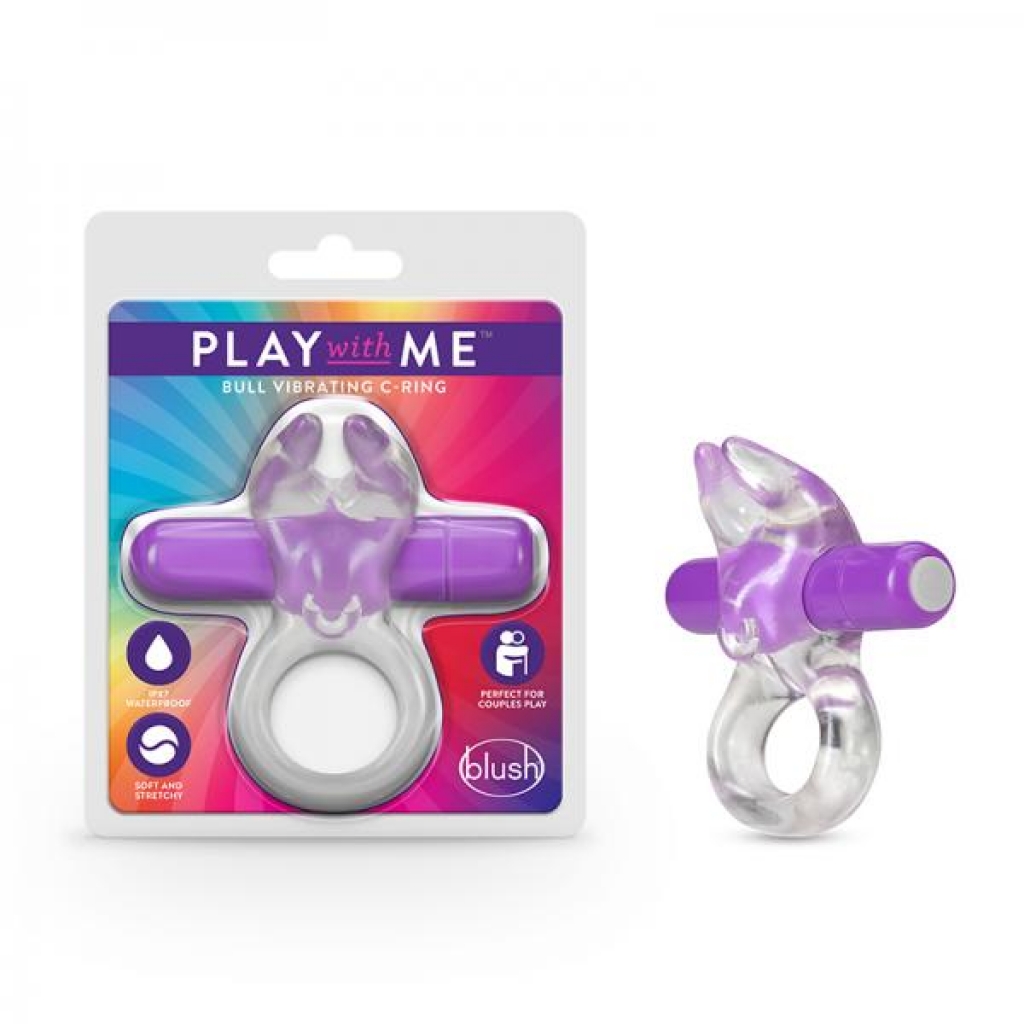 Play With Me Bull Vibrating C-Ring - Purple