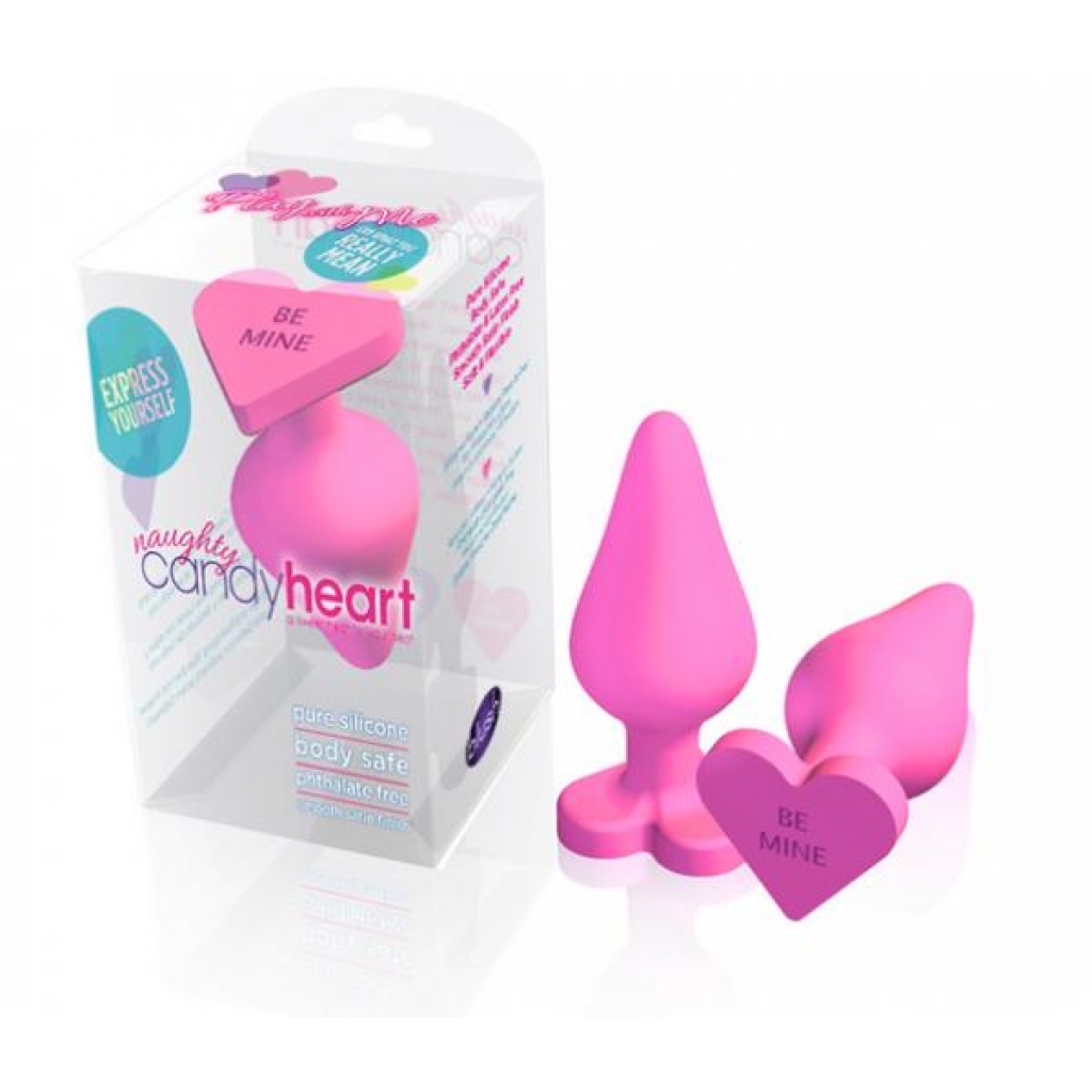 Naughty Candy Hearts Pink Butt Plug - Playful Anal Pleasure