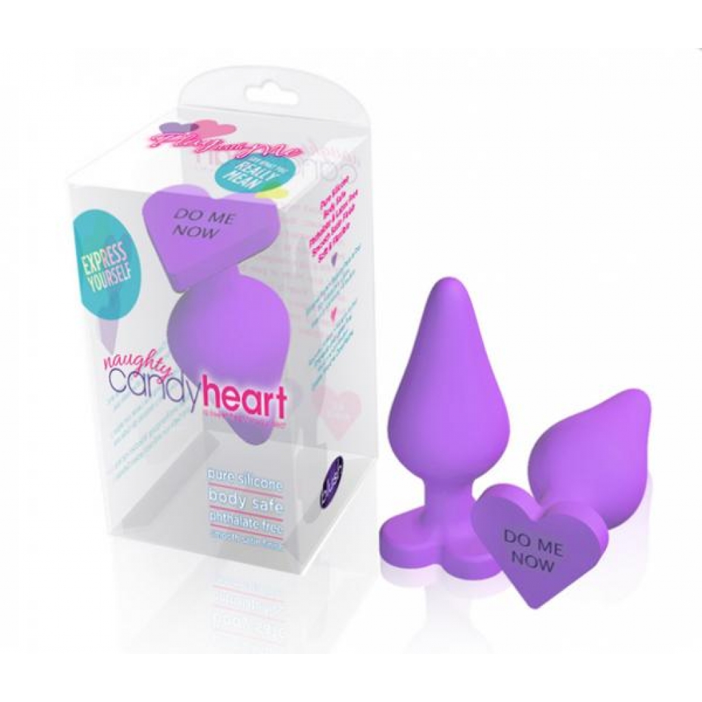 Naughty Candy Heart Purple Butt Plug - Playful Pleasure