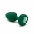 B Vibe Vibrating Jewel Plug - Emerald M/L (Net) Green