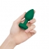 B Vibe Vibrating Jewel Plug - Emerald M/L (Net) Green