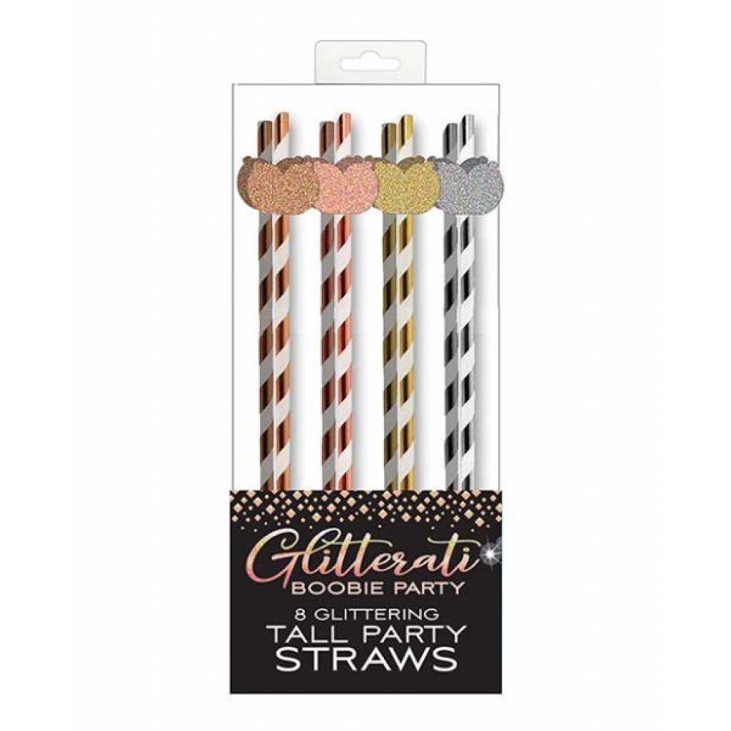 Glitterati Boobie Tall Party Straws - Premium Pack