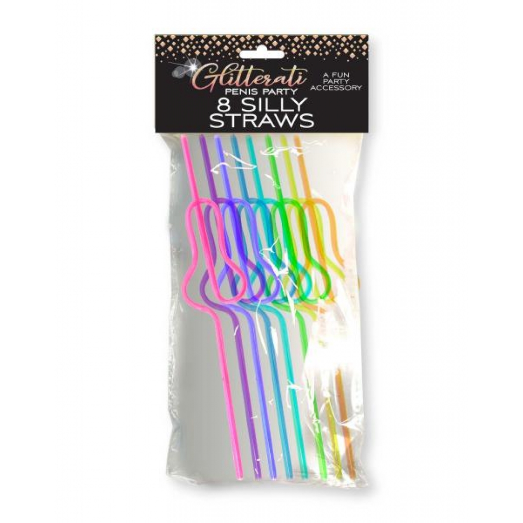 Candyprints Glitterati Silly Penis Straws - 8 Pack