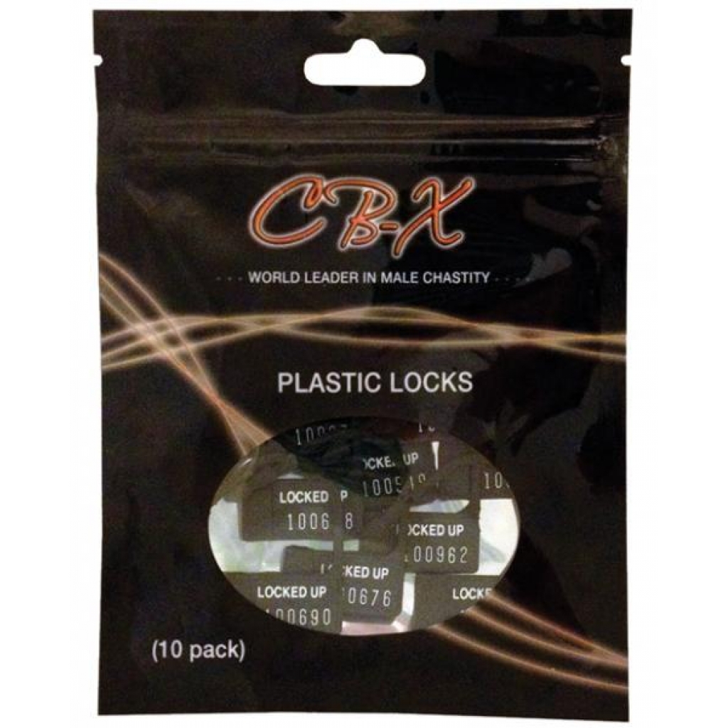 Chastity 10 Pack One Time Use Plastic Locks - Black