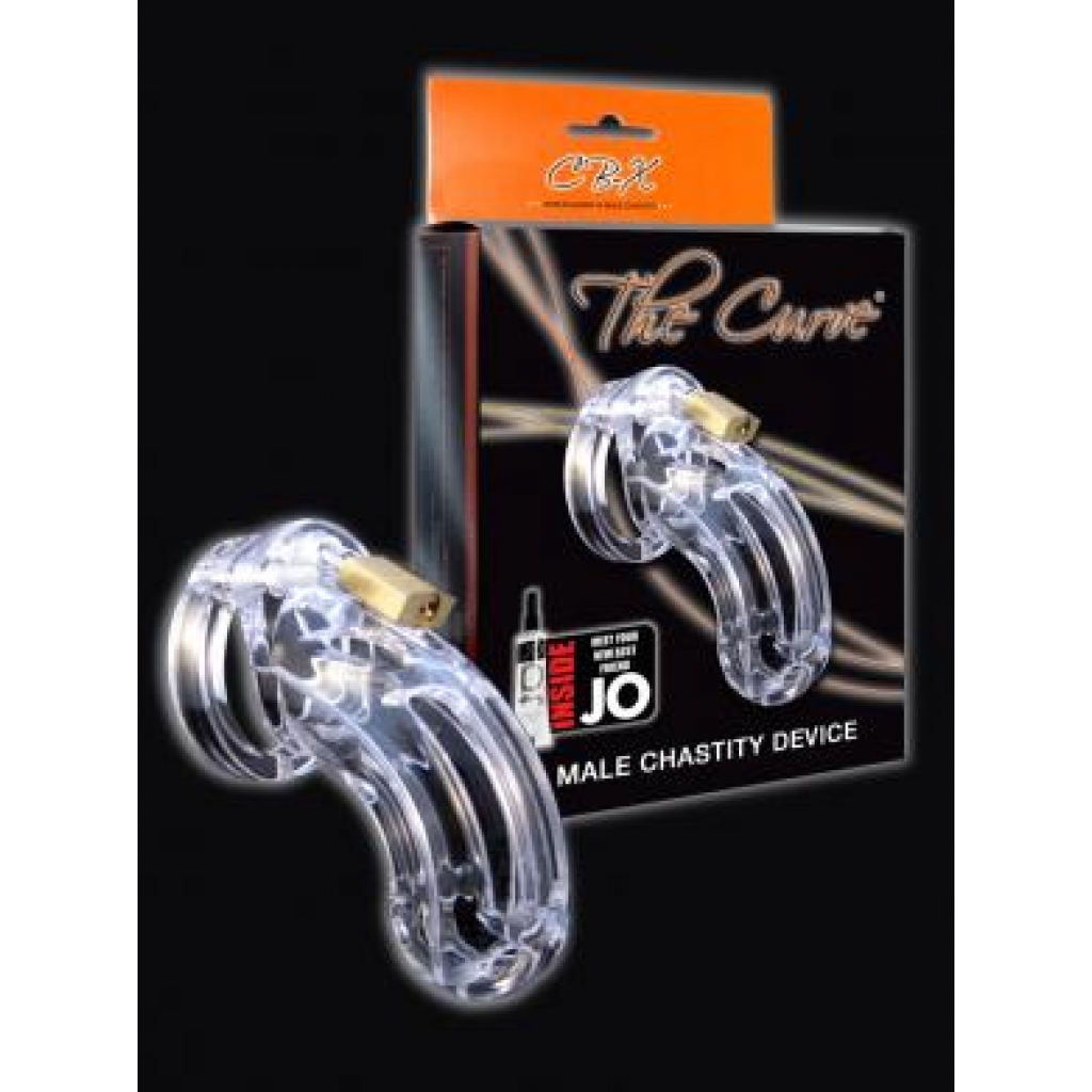 CB-6000 3.75 Inch Curved Cock Cage and Lock Set - Clear