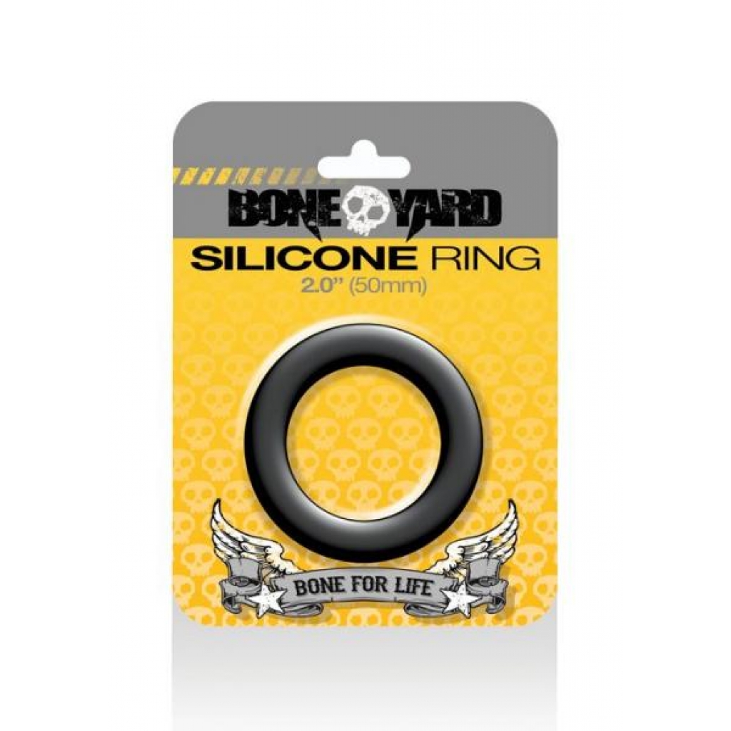 Boneyard Silicone Cock Ring - 2 inches Black